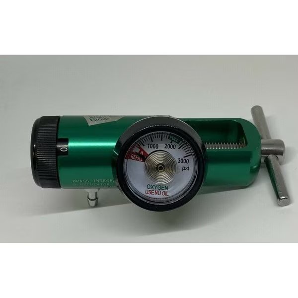 Oxygen Tank Regulator Model Mini TRM8-8B 0-8 LPM. CGA870 w/Barb Outlet, Invacare, Mfr#: TAGTRM8-8B